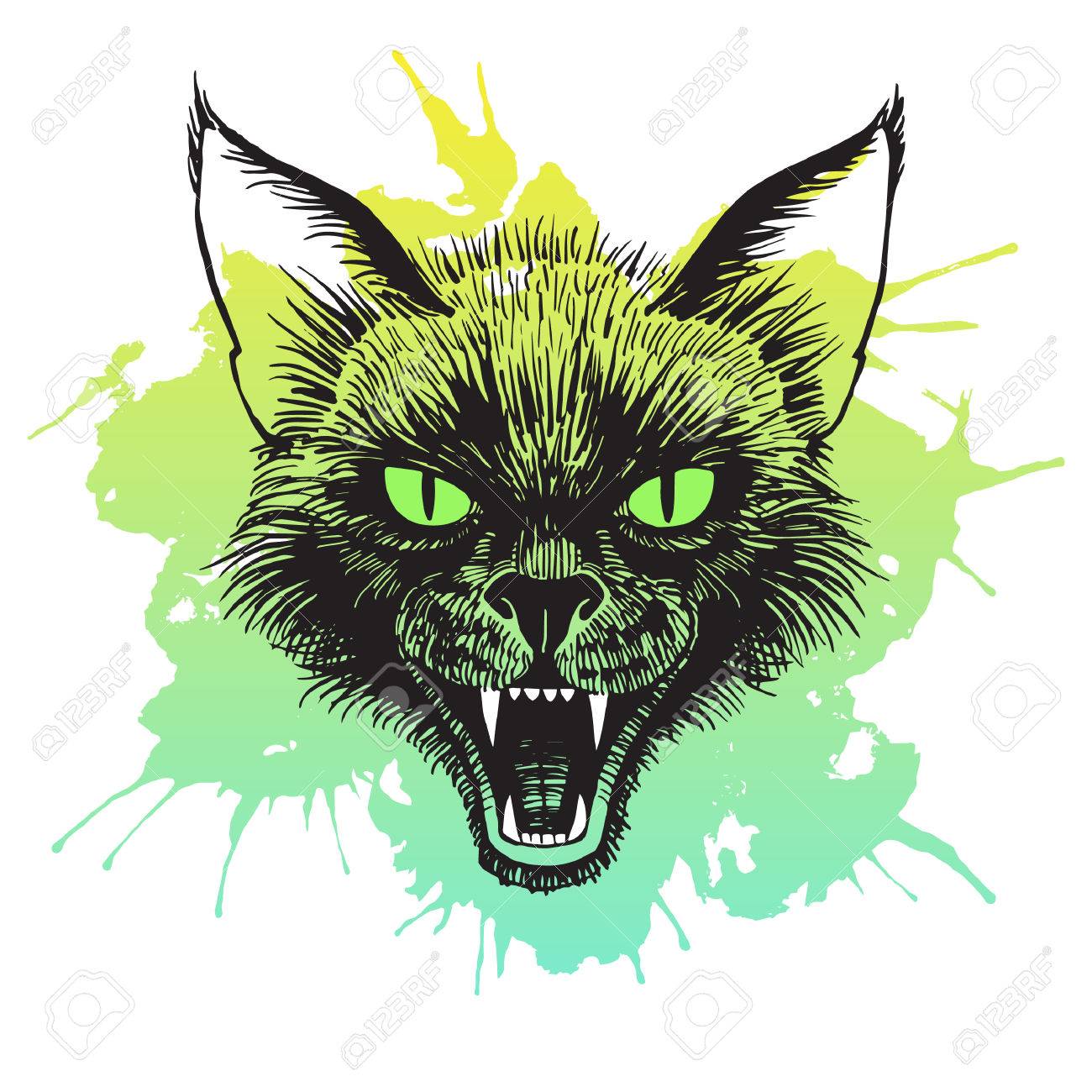 Scary Cat Drawing at GetDrawings Free download