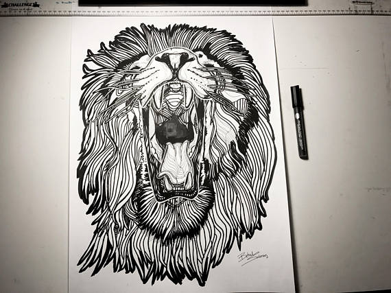 Scary Lion Drawing at GetDrawings | Free download