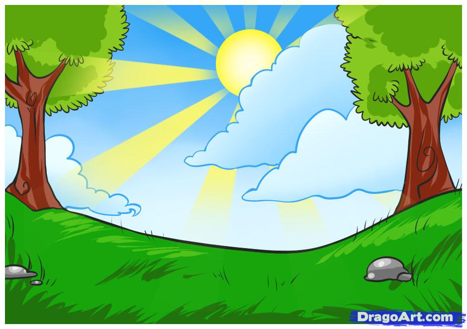 Scenery Cartoon Drawing at GetDrawings | Free download