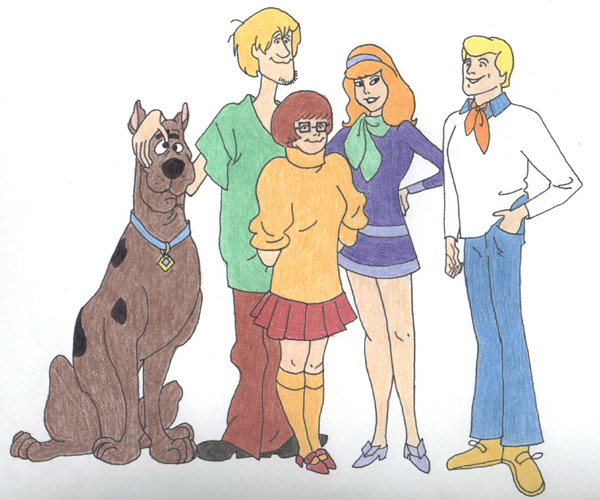 600x500 Hand Drawn Scooby Doo Gang By Starsurfer.