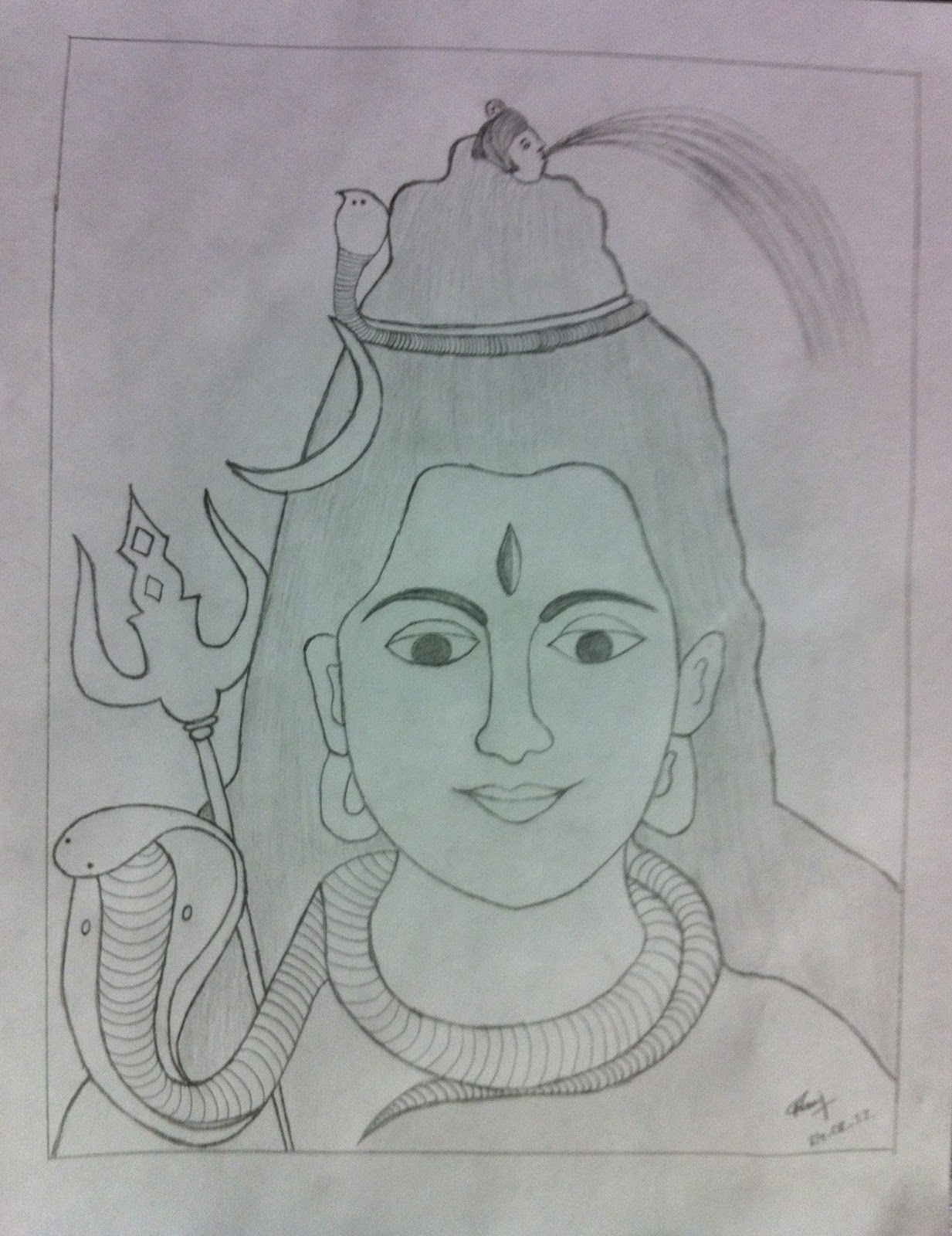 Easy Shiva Drawing Colour Deeper