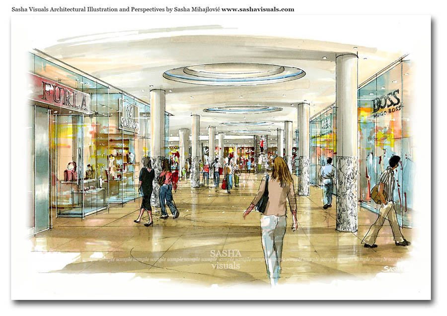 Shopping Mall Drawing at GetDrawings Free download