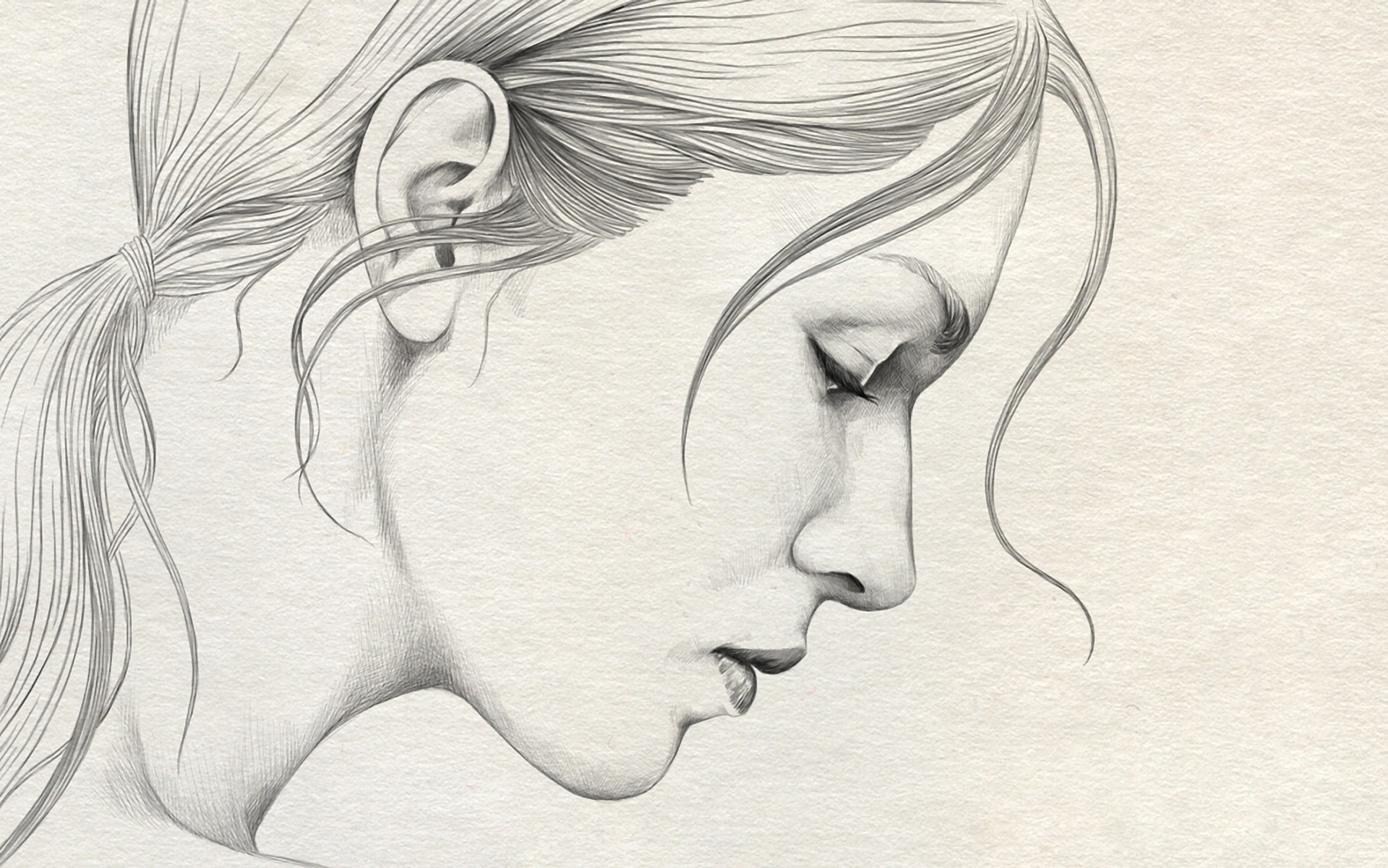  Female Face Sketch Drawing with Realistic