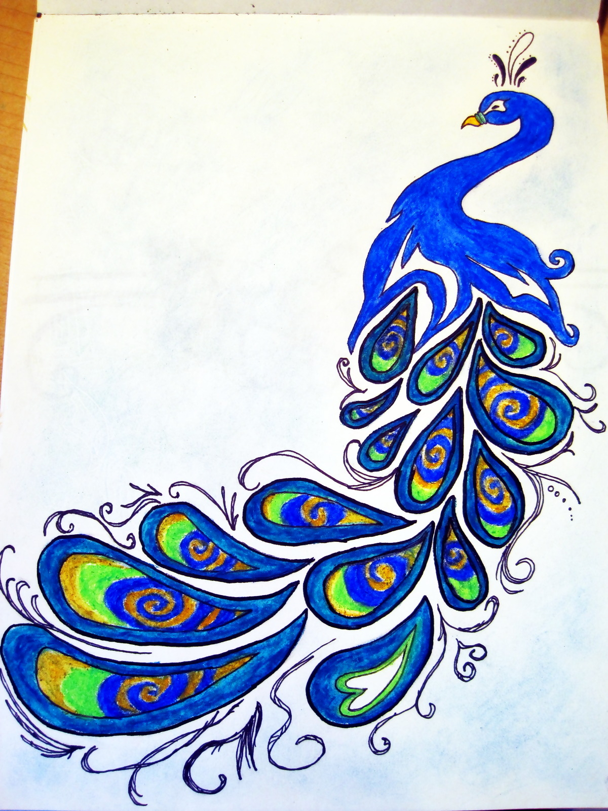 Simple Colorful Peacock Drawing At Getdrawings Free Download 