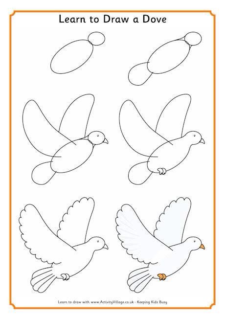 How To Draw A Peace Dove Step By Step