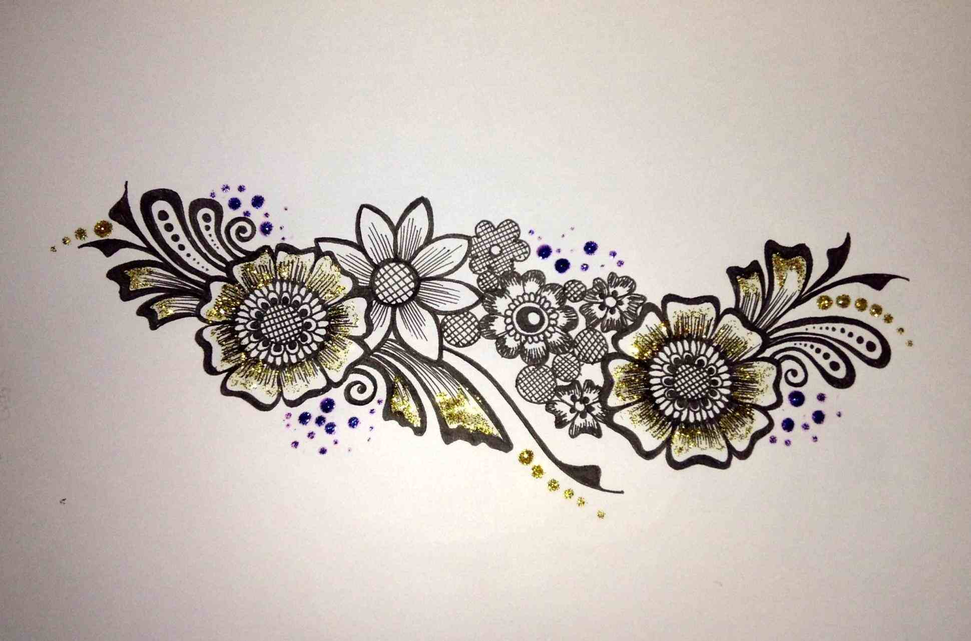 Simple Flower Designs For Pencil Drawing Borders Best Flower Site