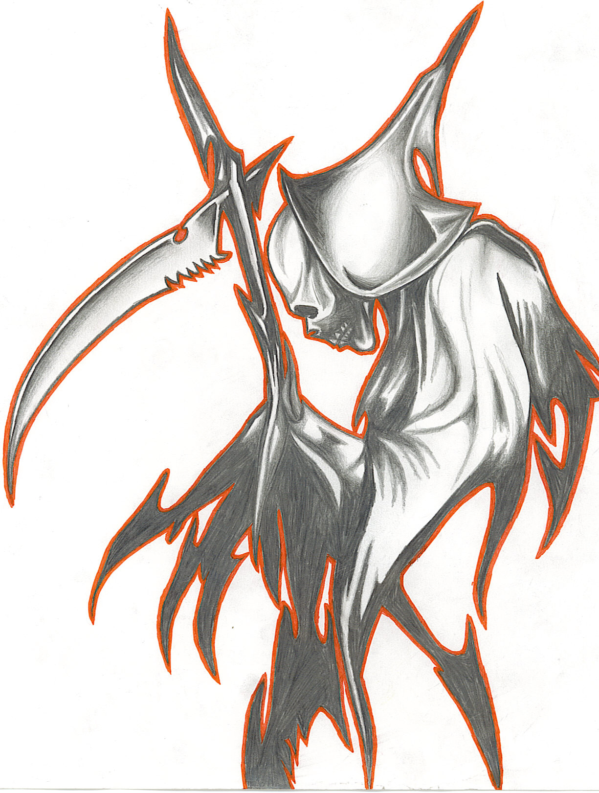 grim reaper drawing white background