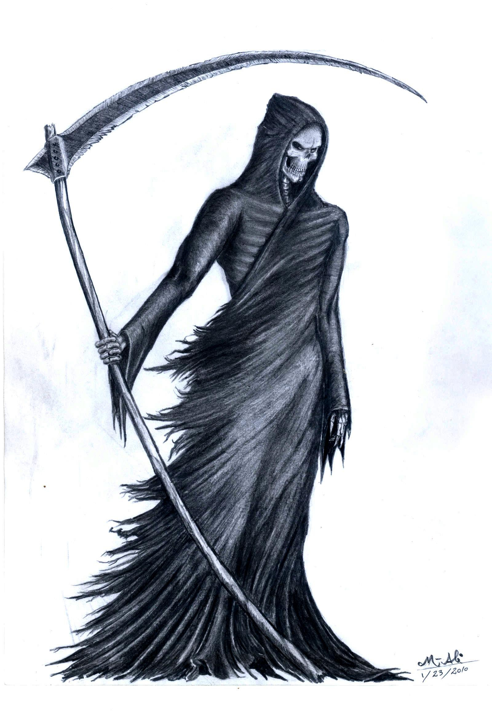 drawing sketch grim reaper