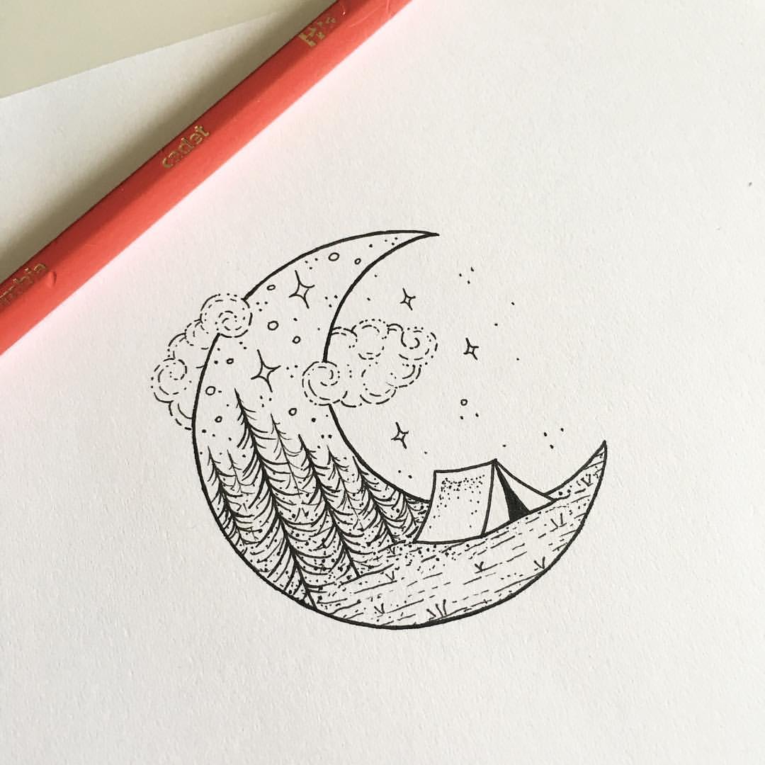 Simple moon drawing