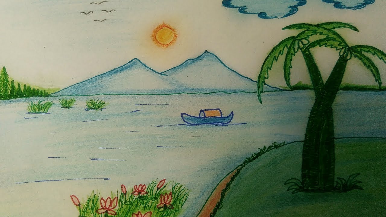 nature easy simple scenery drawing