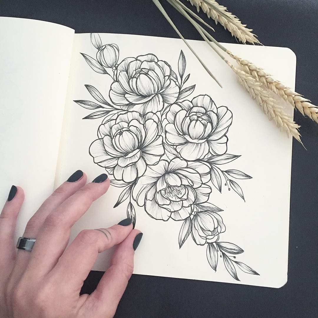 Simple Peony Drawing at GetDrawings | Free download