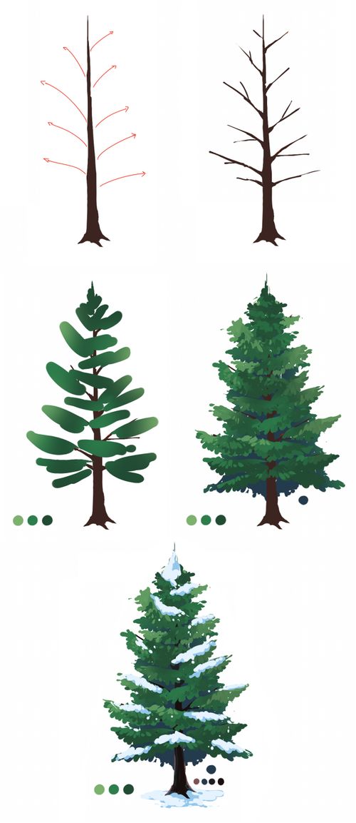 Easy Simple Pine Tree Drawing - Lalocades
