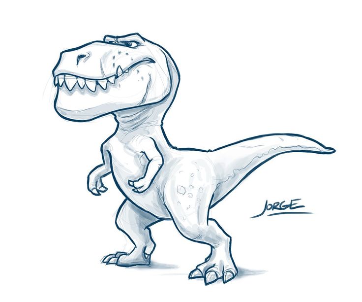 simple t rex drawing