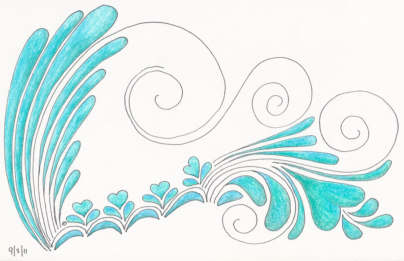 ocean waves simple drawing