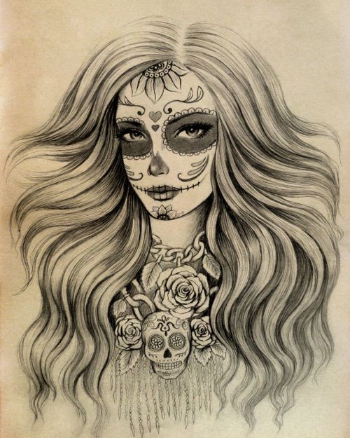 Skull Girl Drawing At Getdrawings Free Download 
