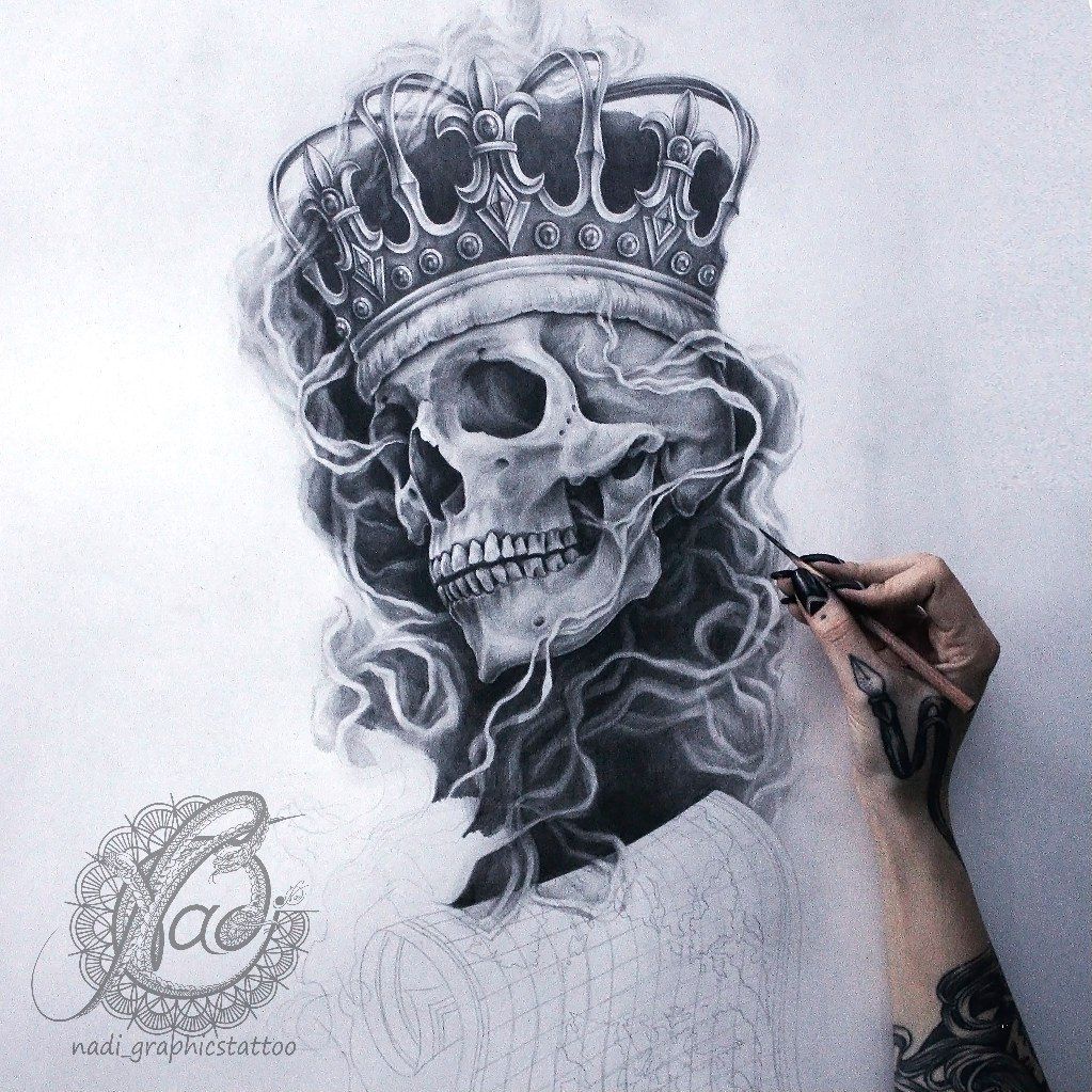 Skull With Crown Drawing at GetDrawings Free download