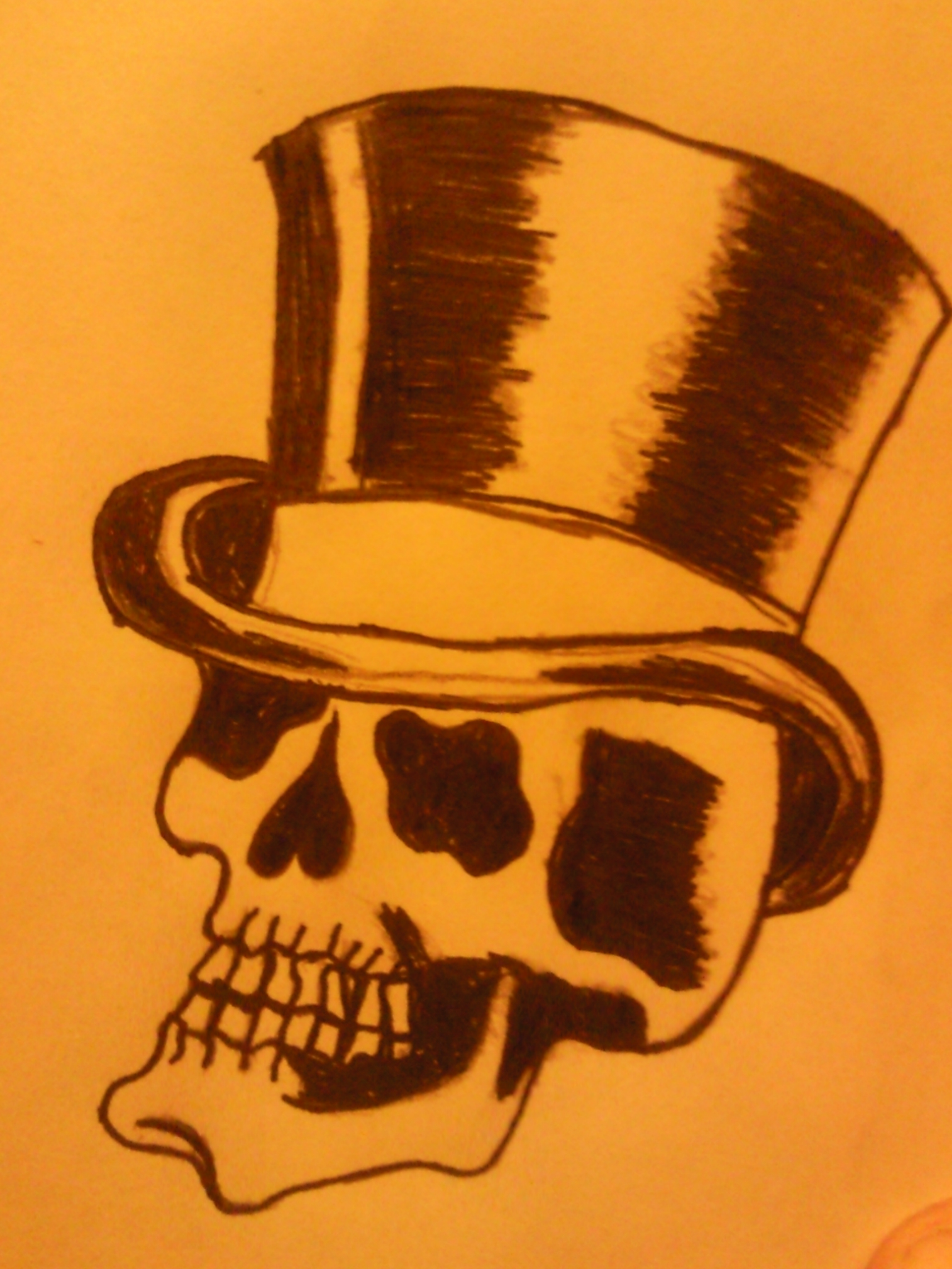 Skull With Top Hat Drawing at GetDrawings Free download