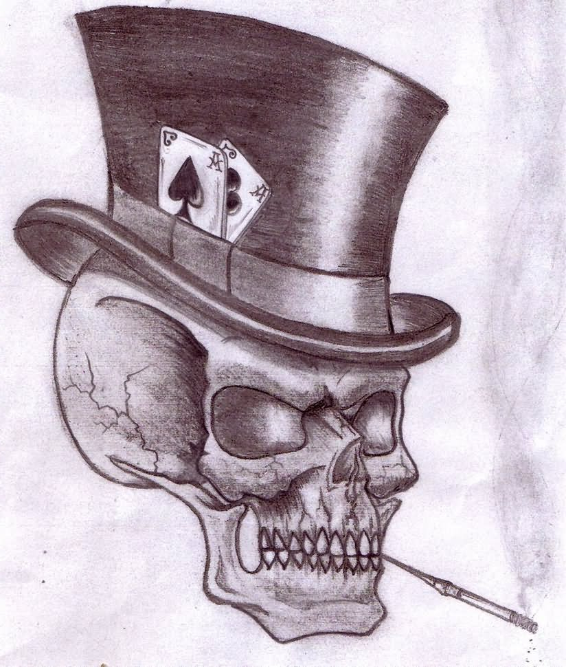 Skull With Top Hat Drawing at GetDrawings Free download