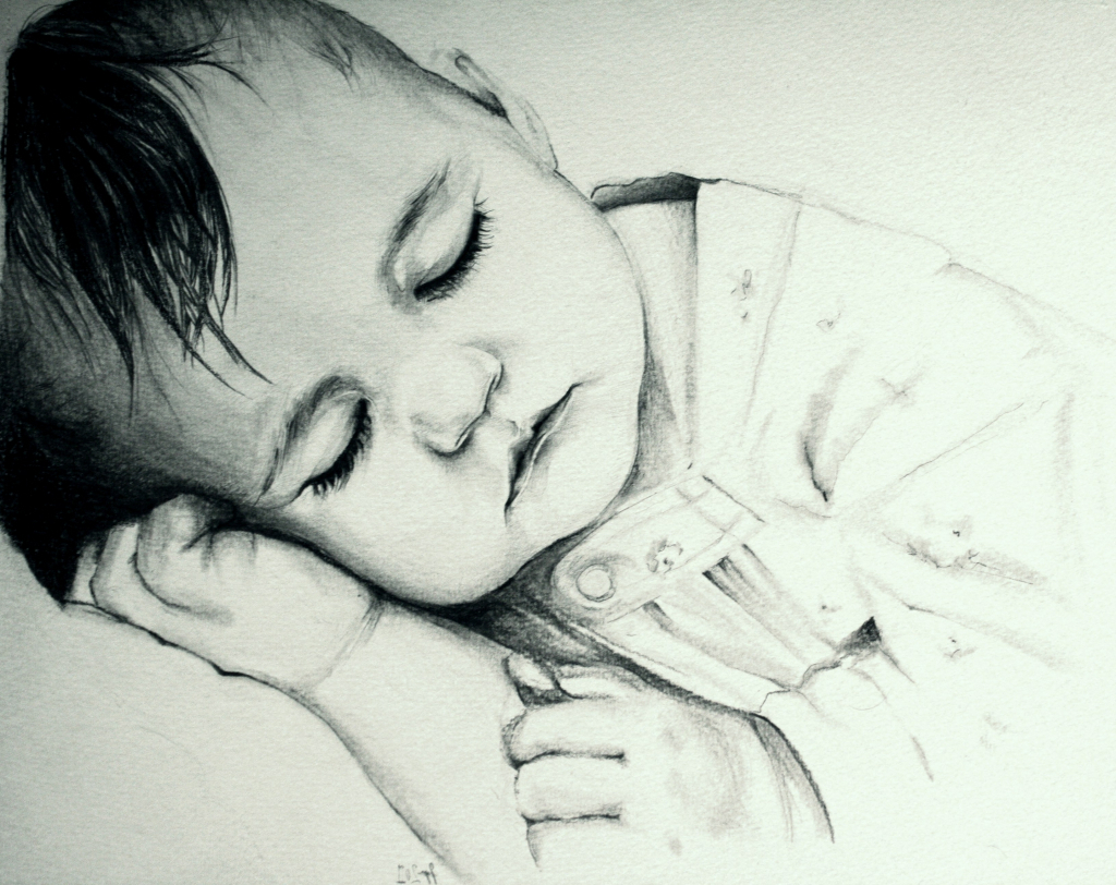 drawing of sleeping baby