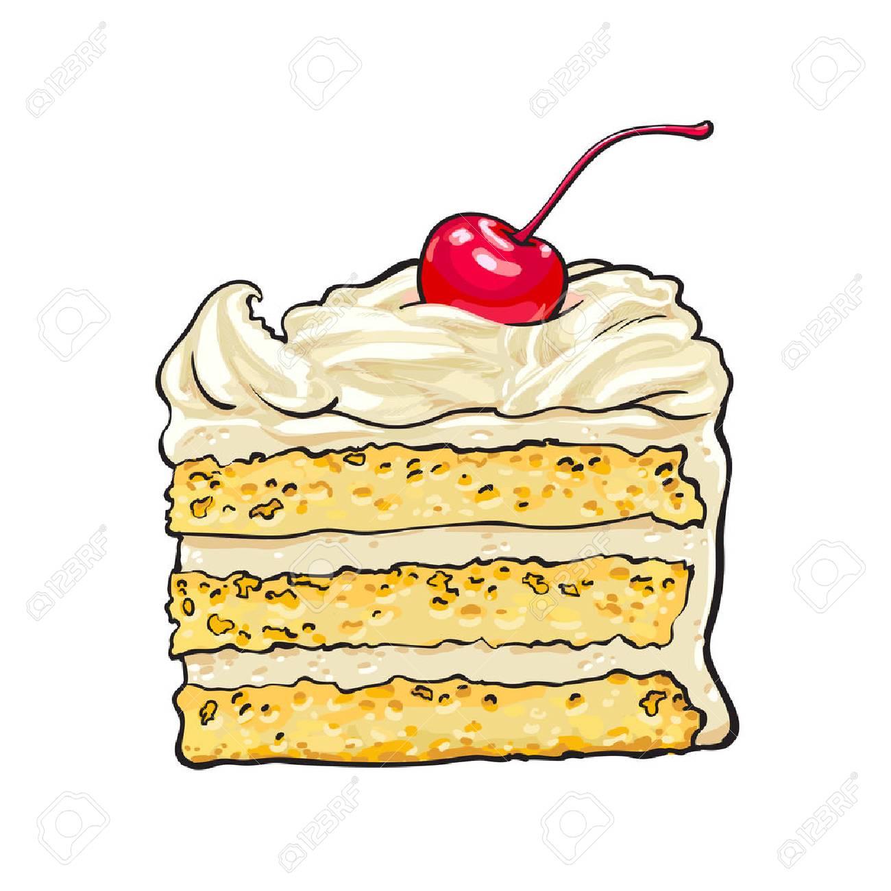 Featured image of post Slice Of Cake Drawing With Color