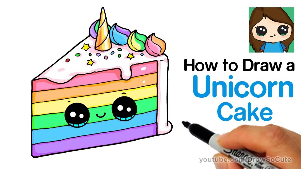 How To Draw A Slice Of Cake Kawaii Style Feltmagnet C