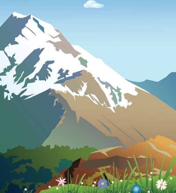 Snow Capped Mountain Drawing at GetDrawings Free download