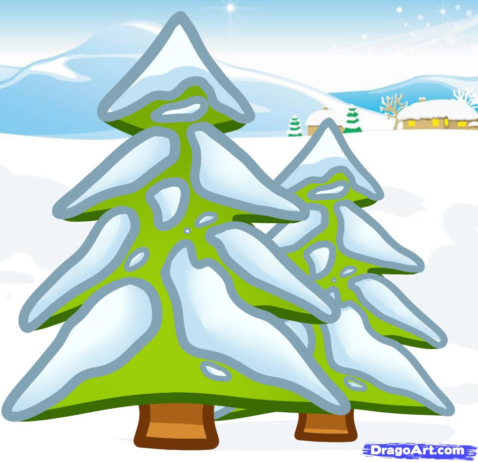 Snowy Tree Drawing at GetDrawings Free download