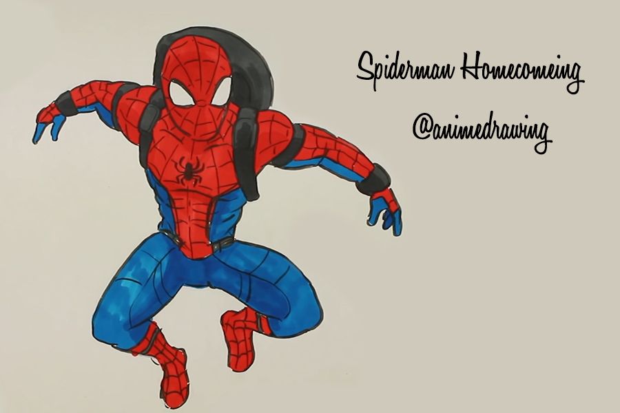 Spiderman Homecoming Drawing at GetDrawings | Free download