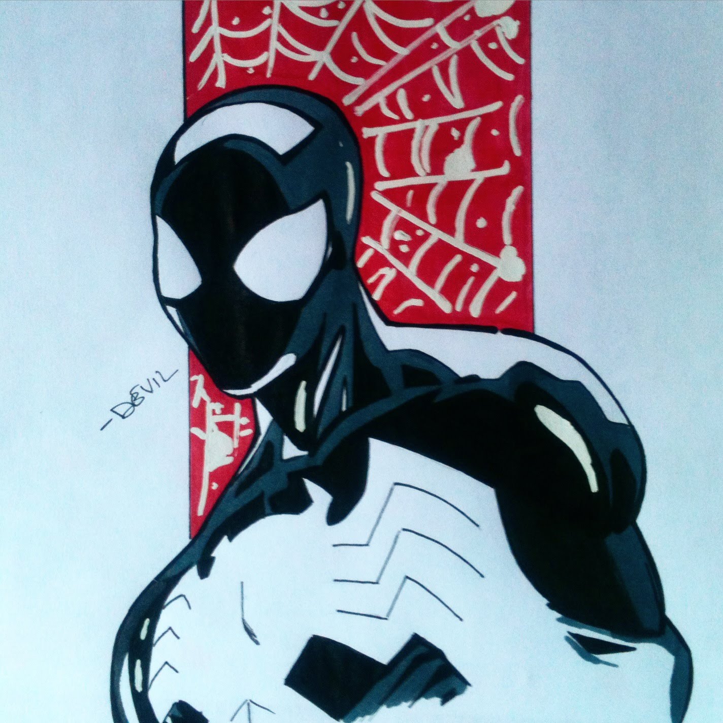 Black Suit Spider man draw