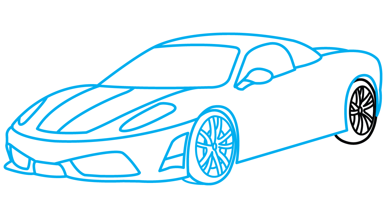 Sports Car Drawing Step By Step at GetDrawings | Free download
