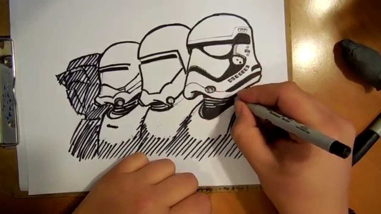 how to draw a first order stormtrooper