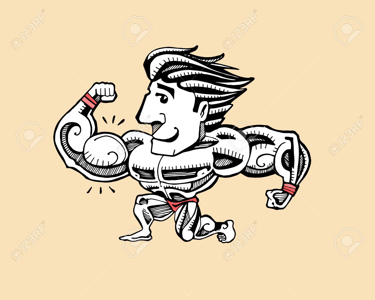 Strong Man Drawing at GetDrawings | Free download