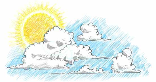 Sun And Clouds Drawing at GetDrawings | Free download