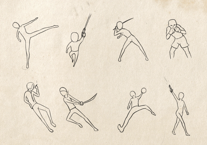 Sword Fighting Poses For Drawing Sword Poses Pose Drawing Fighting Reference Fight Anime