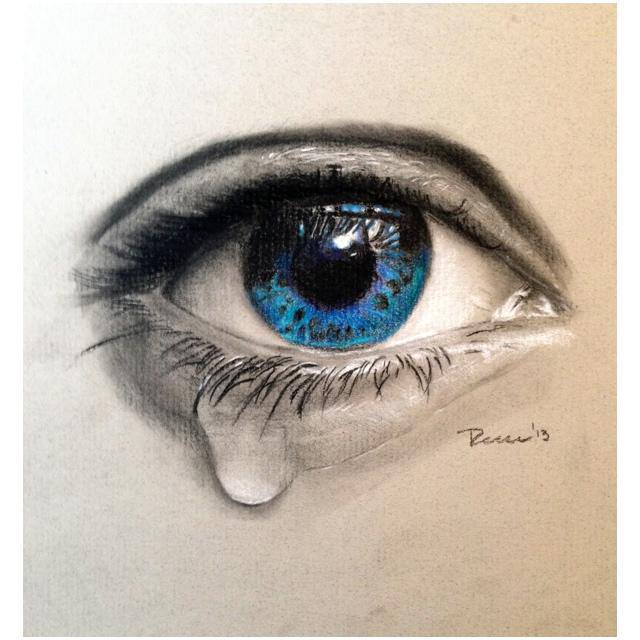 eye sketch crying