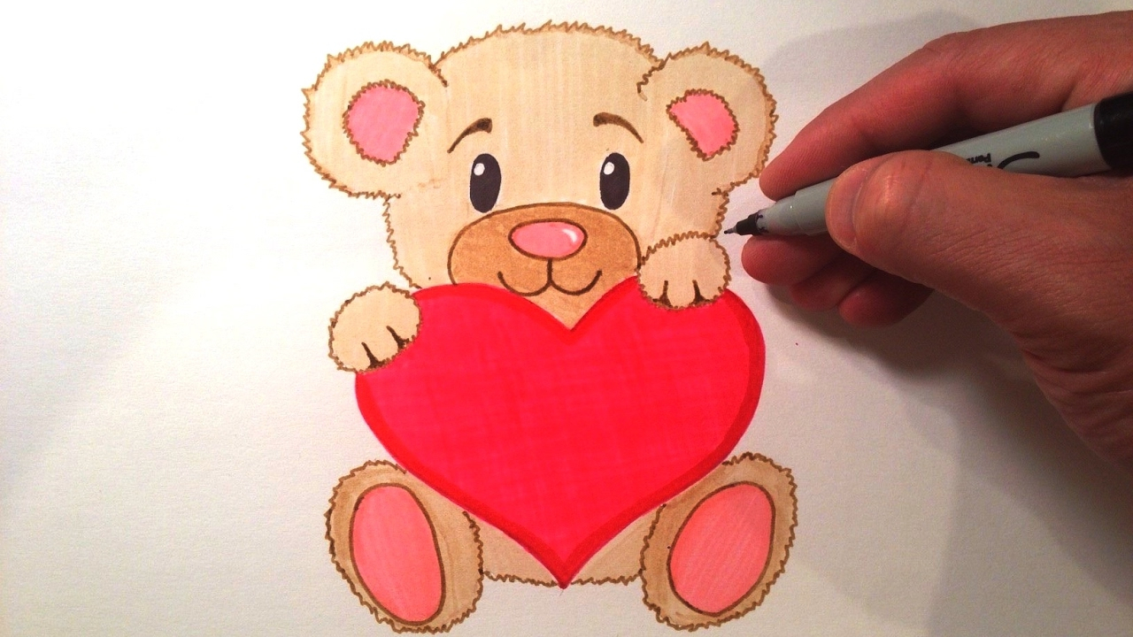 Teddy Bear Drawing With Heart at GetDrawings | Free download