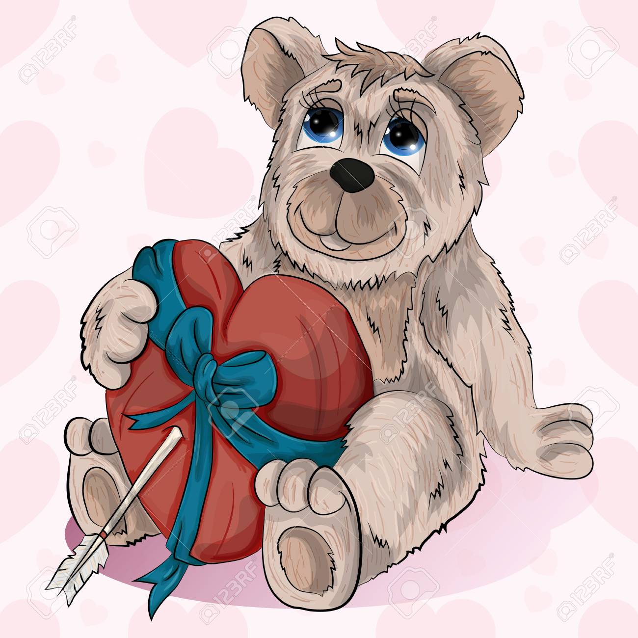 Teddy Bear Holding A Heart Drawing at GetDrawings Free download