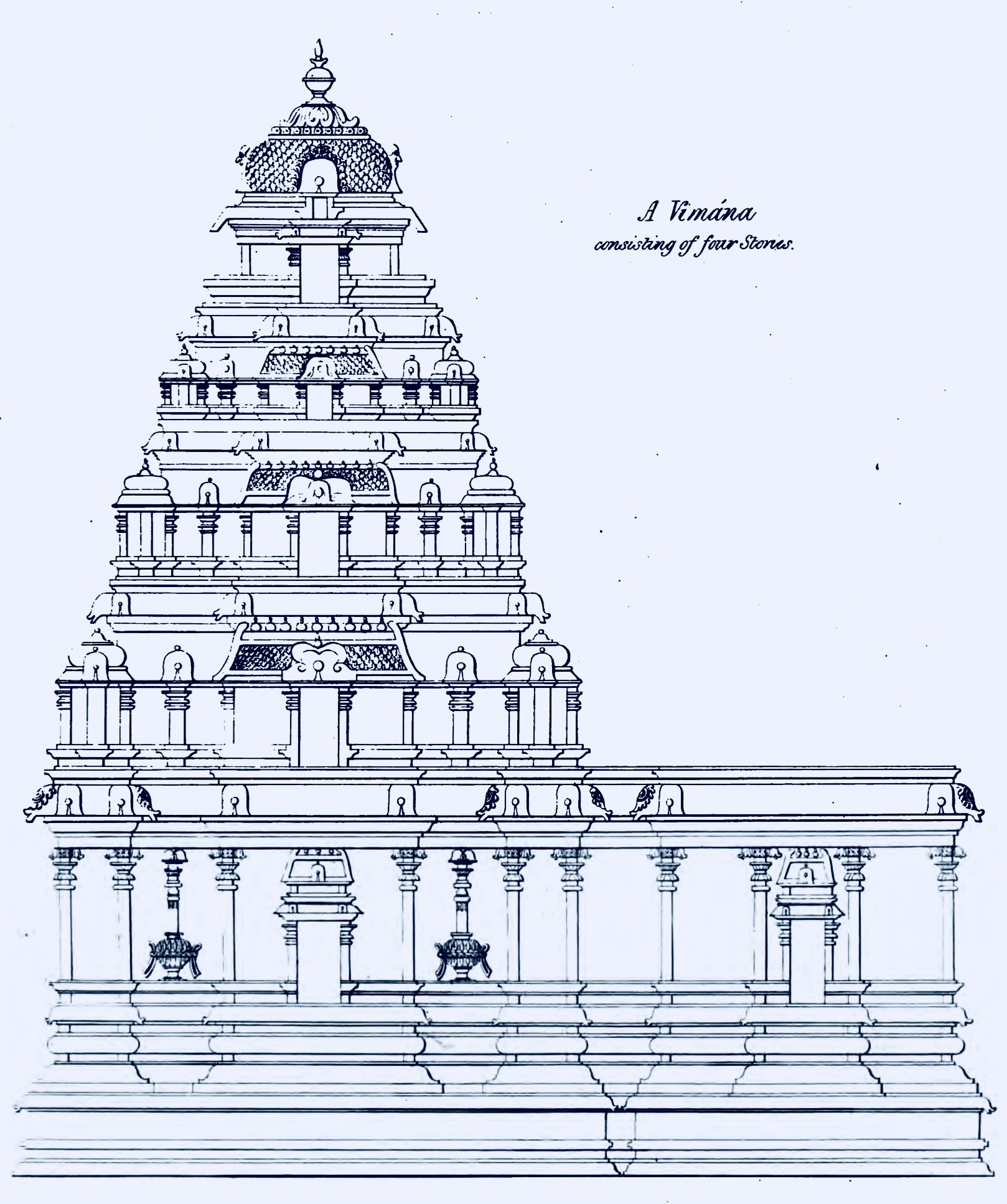 Drawing of a temple