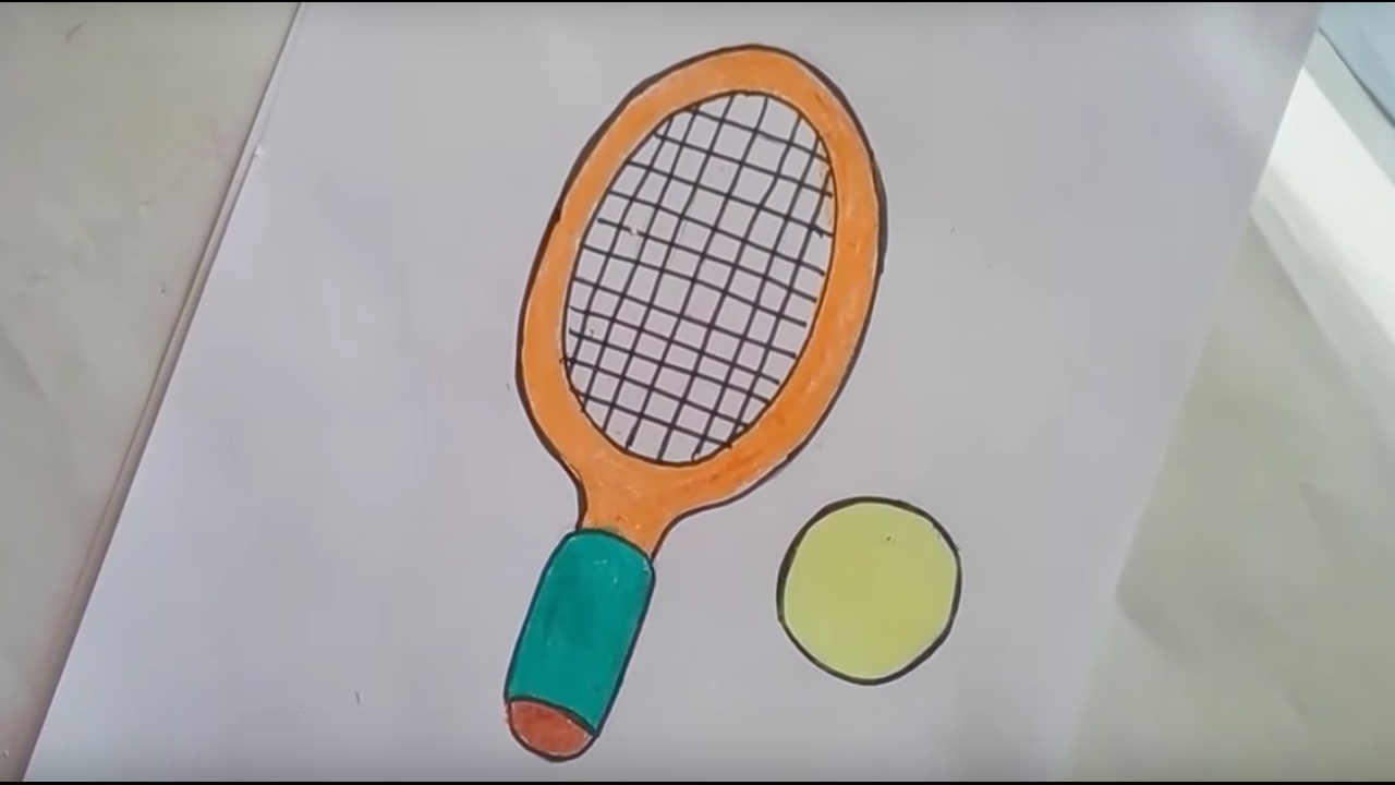 Tennis Racquet Drawing at GetDrawings | Free download