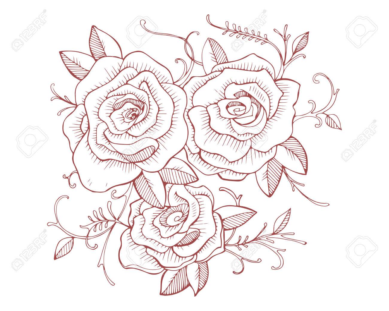 Three Roses Drawing at GetDrawings Free download