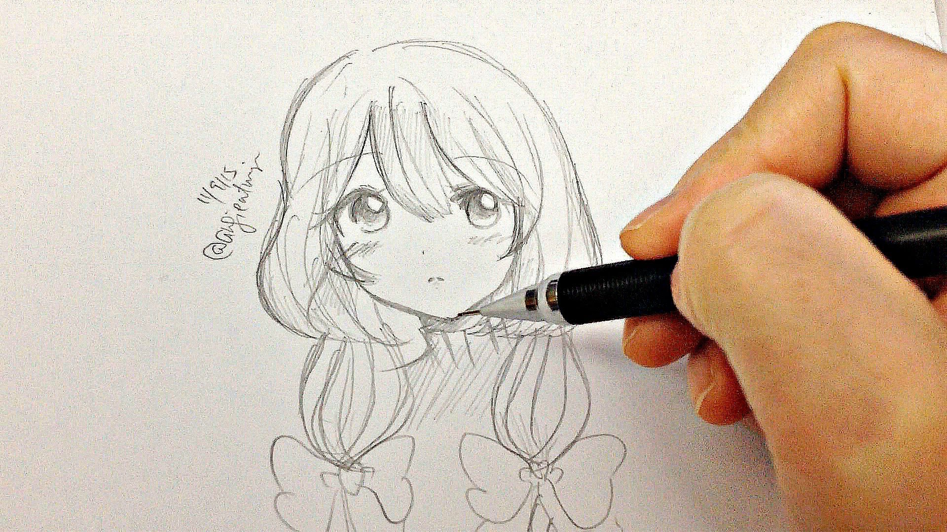 1920x1080 Draw A Manga Girl (Real Time Drawing) .
