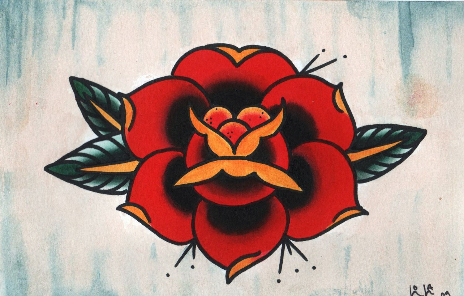 Traditional Rose Tattoo Drawing at GetDrawings | Free download