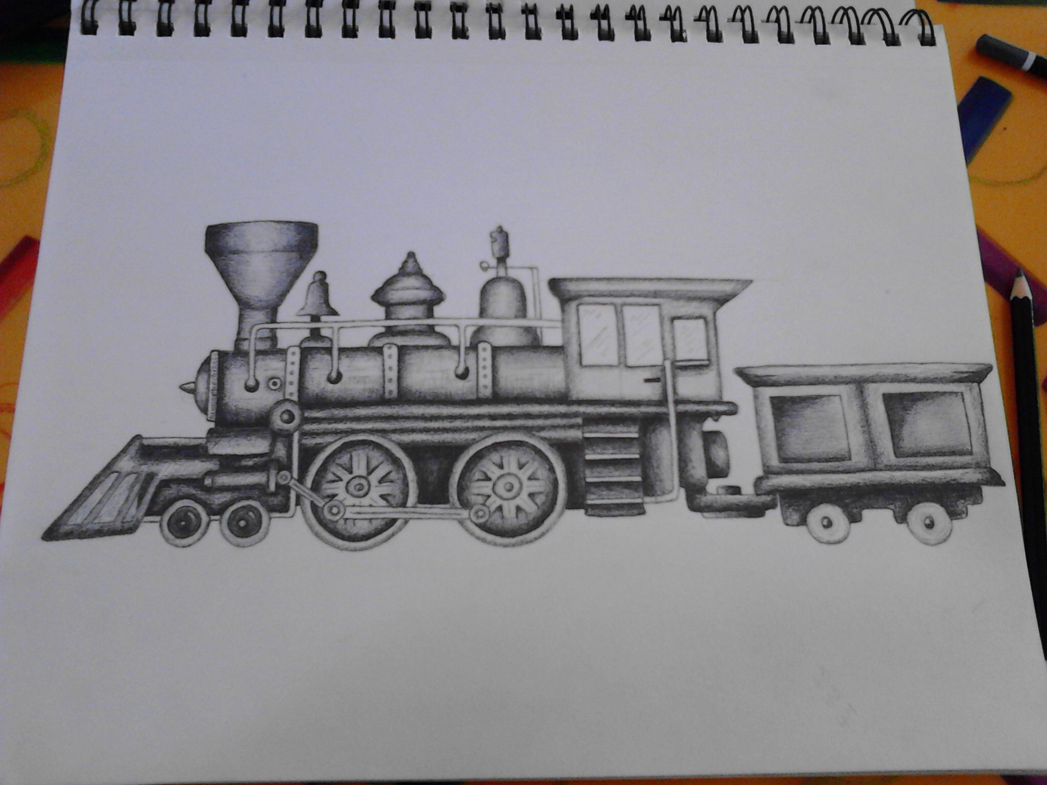 train sketch side view