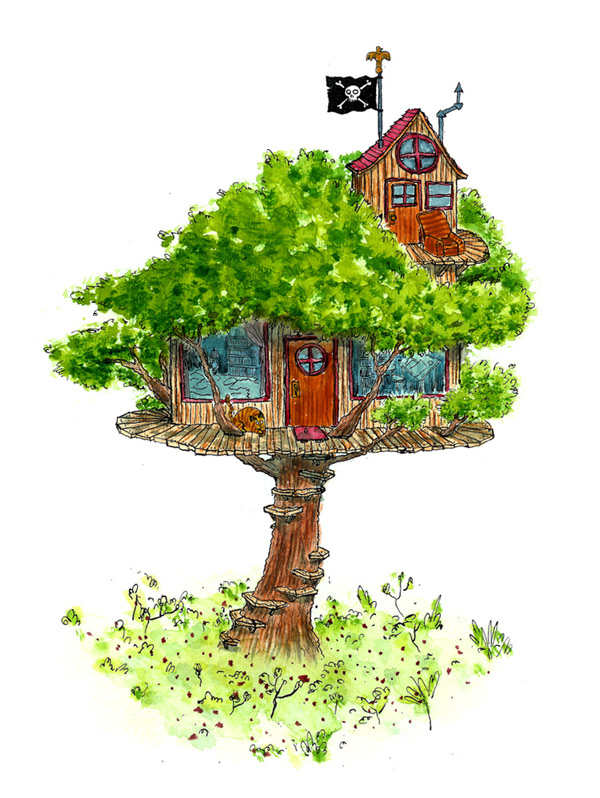 Newest For Simple Tree House Drawing With Color - Haziqbob