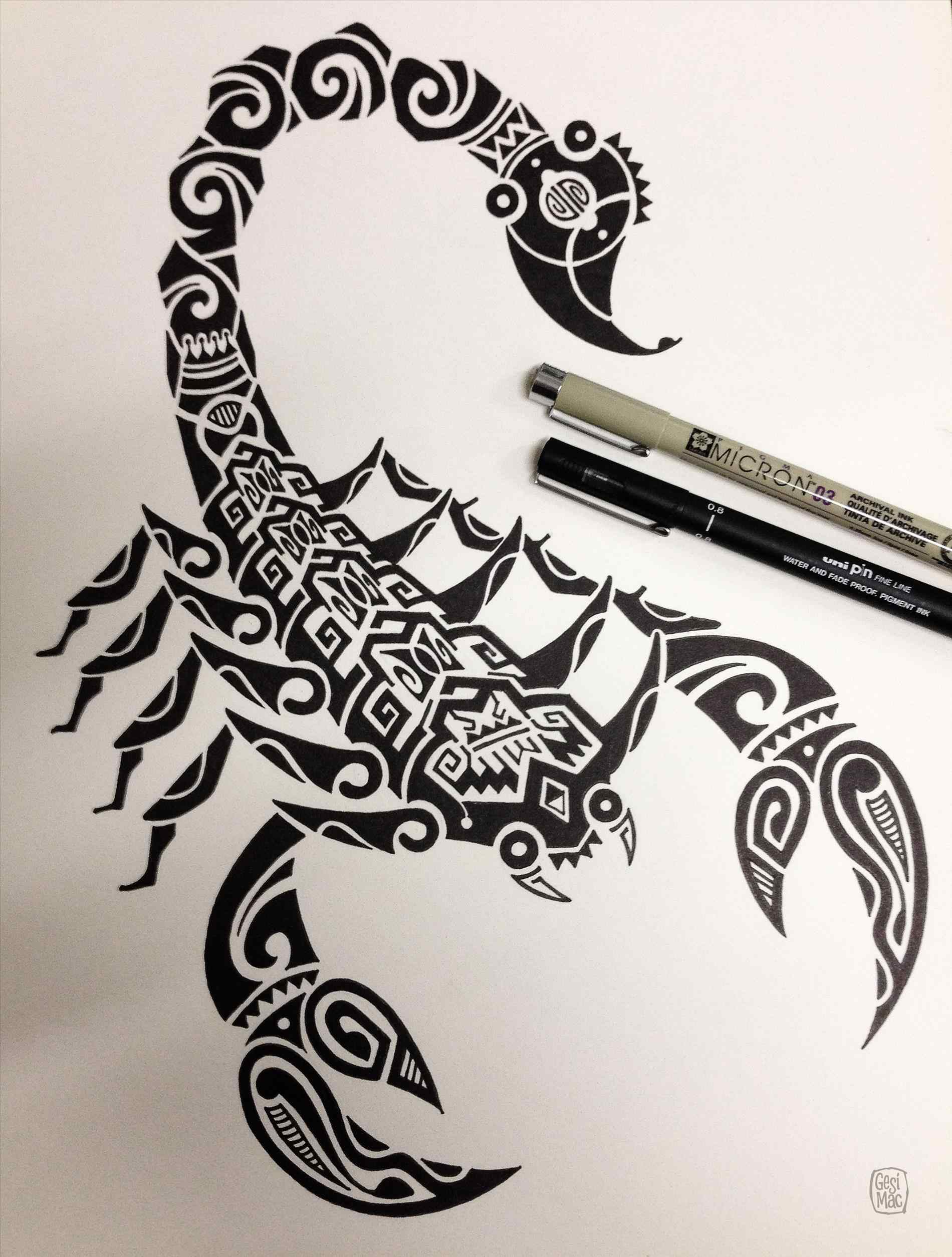 Tribal Scorpion Drawing at GetDrawings Free download