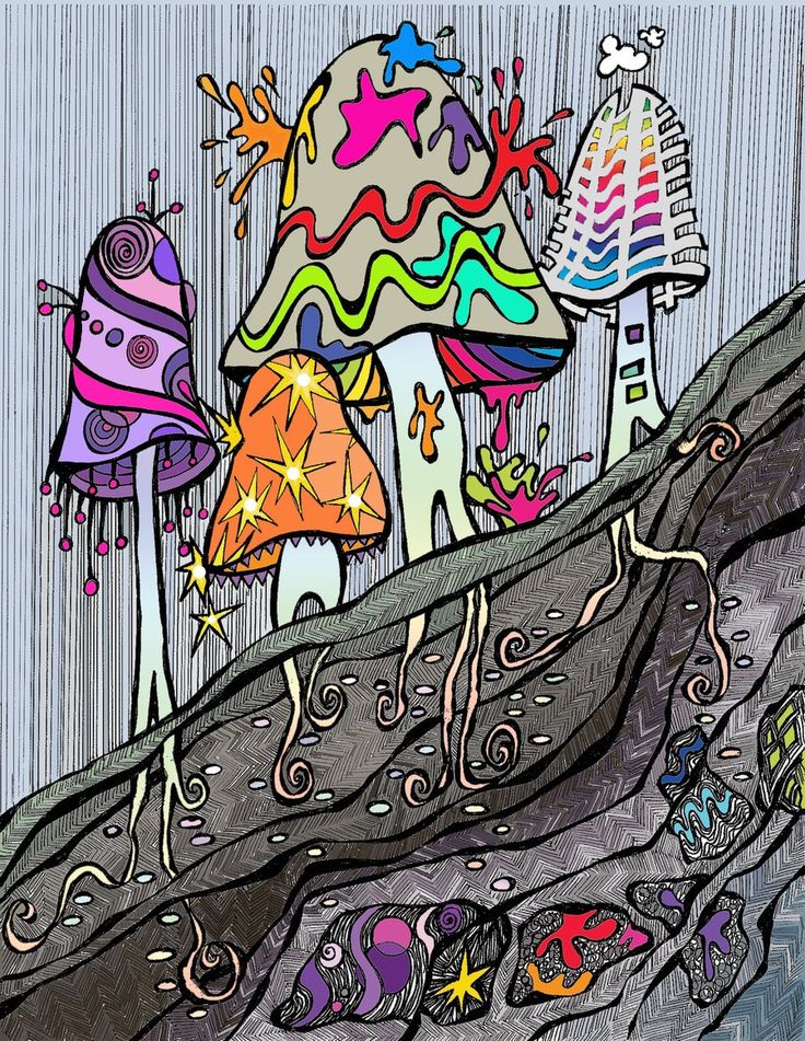 Psychedelic Art Trippy Mushroom Drawing Easy picharhar