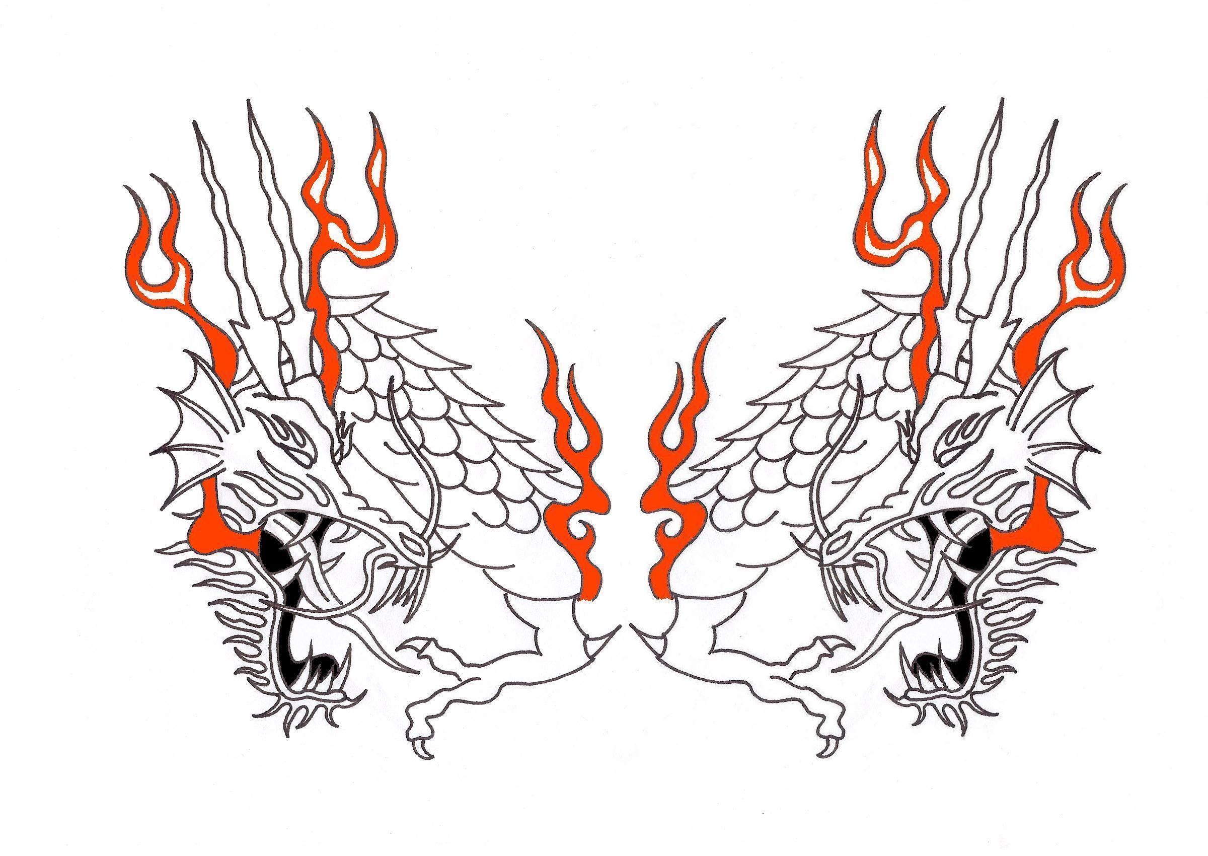 Two Headed Dragon Drawing at GetDrawings Free download