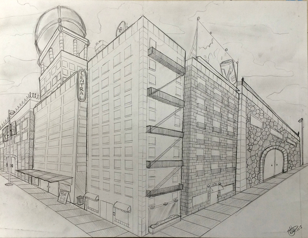 Two Point Perspective Building Drawing at GetDrawings Free download