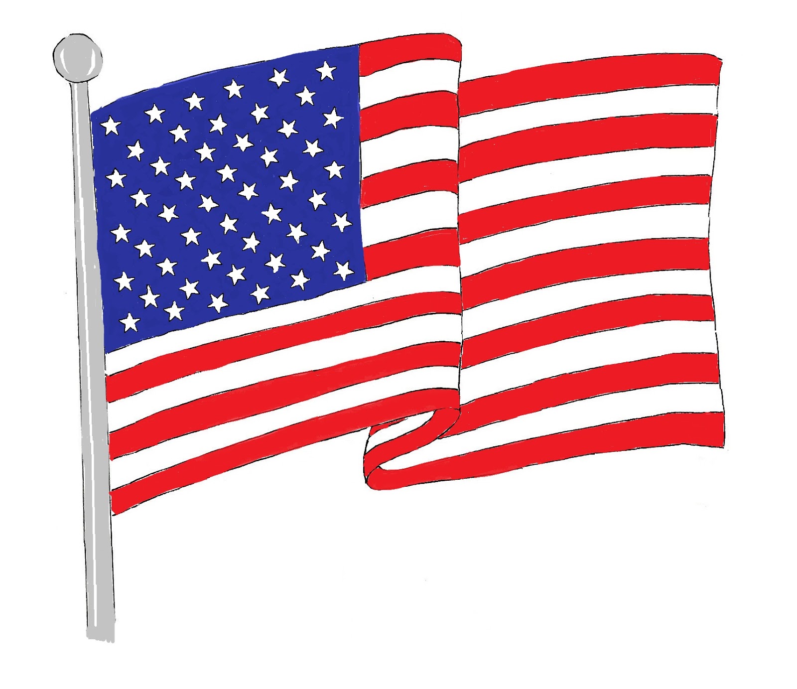 United States Flag Drawing at GetDrawings | Free download