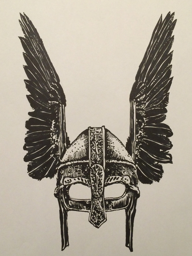 Viking Helmet Tattoo.
